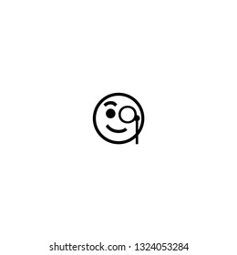 Face with Monocle vector emoji. Happy smiling emoticon.