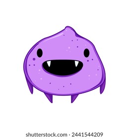 face monster character cartoon. comic baby, child mouth, toy halloween face monster character sign. isolated symbol vector illustration