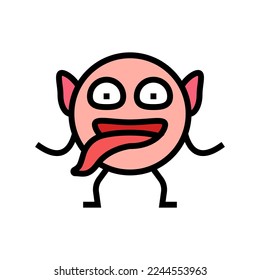 face monster funny color icon vector. face monster funny sign. isolated symbol illustration