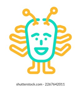 face monster funny color icon vector. face monster funny sign. isolated symbol illustration