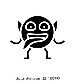 face monster funny glyph icon vector. face monster funny sign. isolated symbol illustration