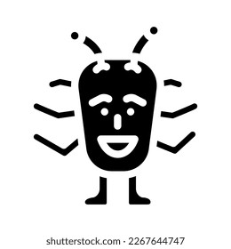 face monster funny glyph icon vector. face monster funny sign. isolated symbol illustration