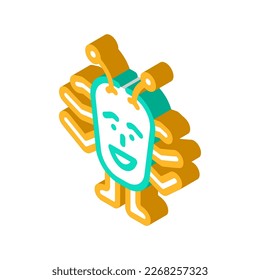 face monster funny isometric icon vector. face monster funny sign. isolated symbol illustration