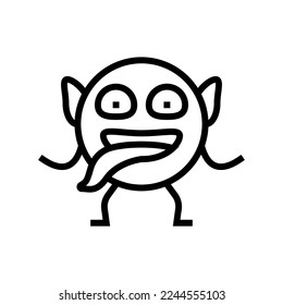 face monster funny line icon vector. face monster funny sign. isolated contour symbol black illustration