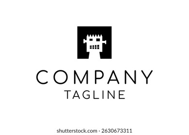 Face of a monster logo design template