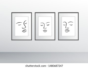 face mood lineart, perfect for illustration, wall decoration, print on tshirt,etc