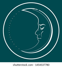 face of the moon vector graphics background