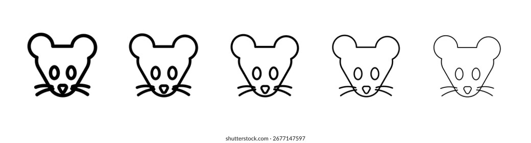 Face do ícone do mouse sinal de vetor preto e branco
