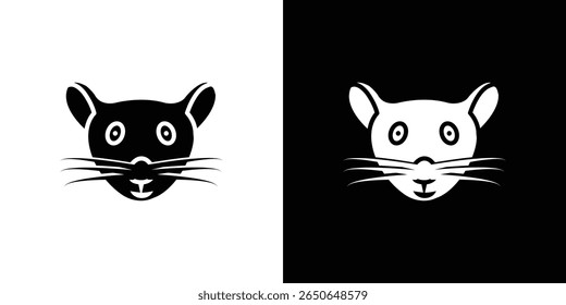 Face of mouse icon Isolated flat vector in outline