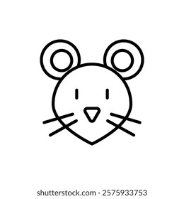 Face of mouse icon simple vector symbol