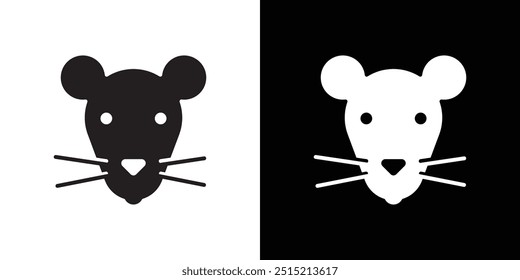 Face of mouse icon Thin line flat illustration