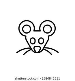 Face of mouse icon Thin line art isolated