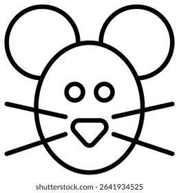 Face of mouse icon Thin line vector design