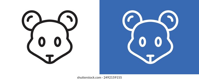 Face of mouse logo sign set vector outline