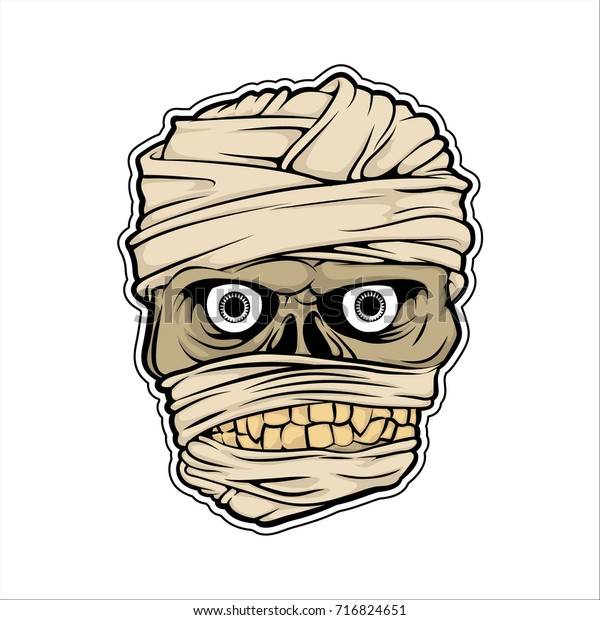 Face Mummy Vector Illustration Comic Style Stock Vector Royalty Free