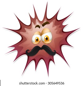 Cara con bigote en la ilustración de salpicadura de la frente