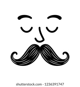 face with mustache style hipster