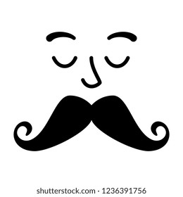 face with mustache style hipster