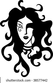 Face of mystical woman