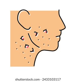 face neck ingrown hair color icon vector. face neck ingrown hair sign. isolated symbol illustration