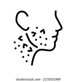 face neck ingrown hair line icon vector. face neck ingrown hair sign. isolated contour symbol black illustration