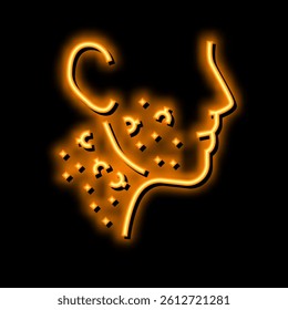 face neck ingrown hair neon light sign vector. face neck ingrown hair illustration