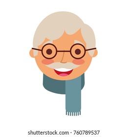 the face old man profile avatar of the grandfather