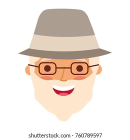 the face old man profile avatar of the grandfather