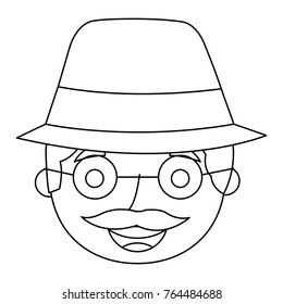 the face old man profile avatar grandfather