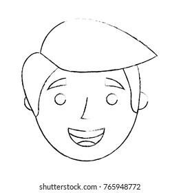 the face old man profile avatar of the grandfather sketch