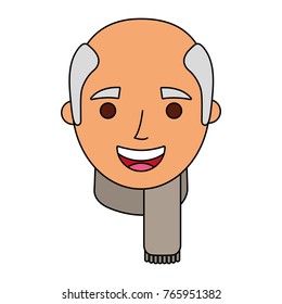 the face old man profile avatar of the grandfather
