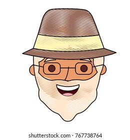 the face old man profile avatar of the grandfather