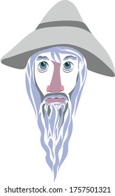 
face of an old man in a wide-brimmed hat with a long horde and mustache