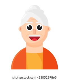 Face of old woman vector that can be reused in flat illustrations, these elements will create a mature atmosphere, simple modern and elegant vector design.