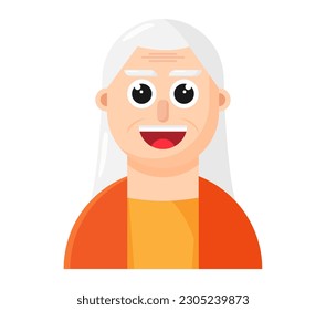 Face of old woman vector that can be reused in flat illustrations, these elements will create a mature atmosphere, simple modern and elegant vector design.