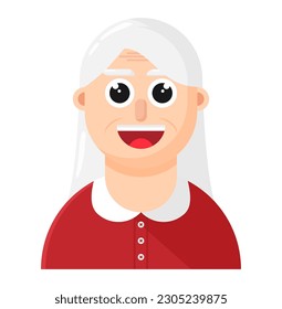 Face of old woman vector that can be reused in flat illustrations, these elements will create a mature atmosphere, simple modern and elegant vector design.