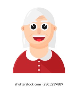 Face of old woman vector that can be reused in flat illustrations, these elements will create a mature atmosphere, simple modern and elegant vector design.