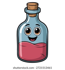 Gesicht auf Flasche Illustration Vektor einzeln auf weißem Hintergrund geeignet für kosmetische Verpackung Getränk Produkt Spaß kreative oder dekorative Kunstwerk Design