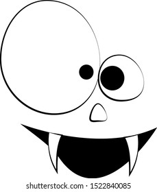 Face on white background. Vector illustration.