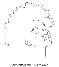 Face One Line African Woman Traditional Stock Vector (Royalty Free ...