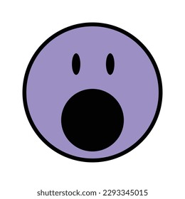 
Face with Open mouth icon, purple round