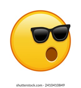 Face with open mouth with sunglasses Large size of yellow emoji smile