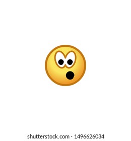 Face with Open Mouth Vector Icon. Isolated Hushed Face Emoji, Emoticon, Illustration