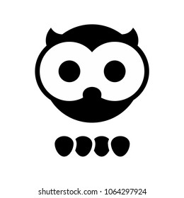 face of owl logo vector