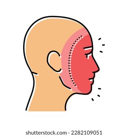 face pain body ache color icon vector. face pain body ache sign. isolated symbol illustration