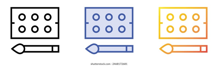 face paint icon. Linear, Blue Fill and Gradient Style Design Isolated On White Background