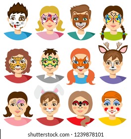 Face Paint Child White Background Stock Vectors, Images & Vector Art ...