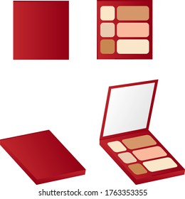Paleta facial con vista frontal y lateral