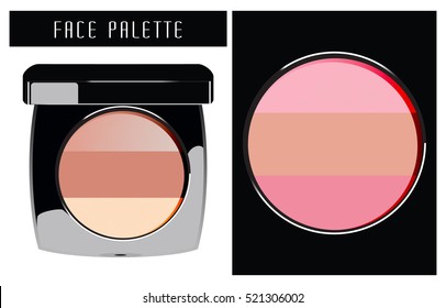 Face Palette. Vector Illustration. Cosmetics.  