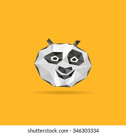 face panda in Polygon style . low poly design in triangles